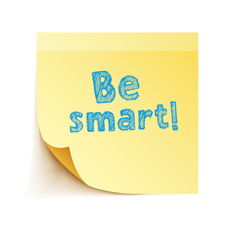 Be Smart written on Yellow Notepad